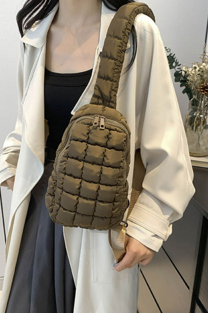 Quilted Nylon Crossbody  Bag