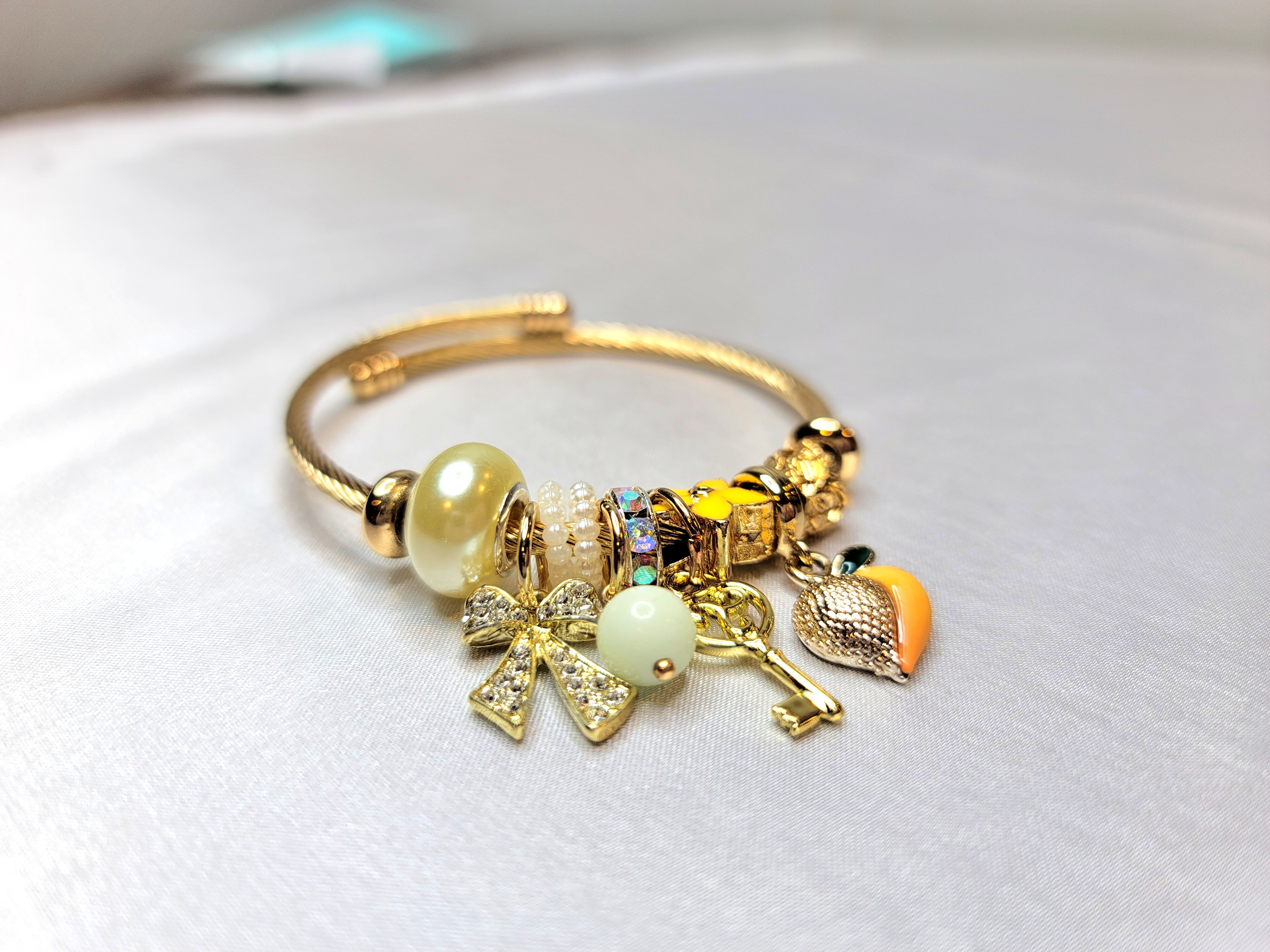 Hena Minimalist Gold plated Sterling Silver Colorful Crescent Moon Adjustable  Bracelet | Islamic Jewelry | Artizara – ARTIZARA.COM